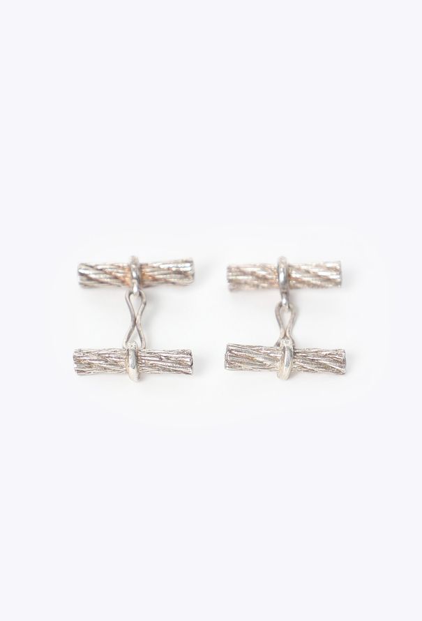 Hermès Vintage Silver Rope Cufflinks - 1