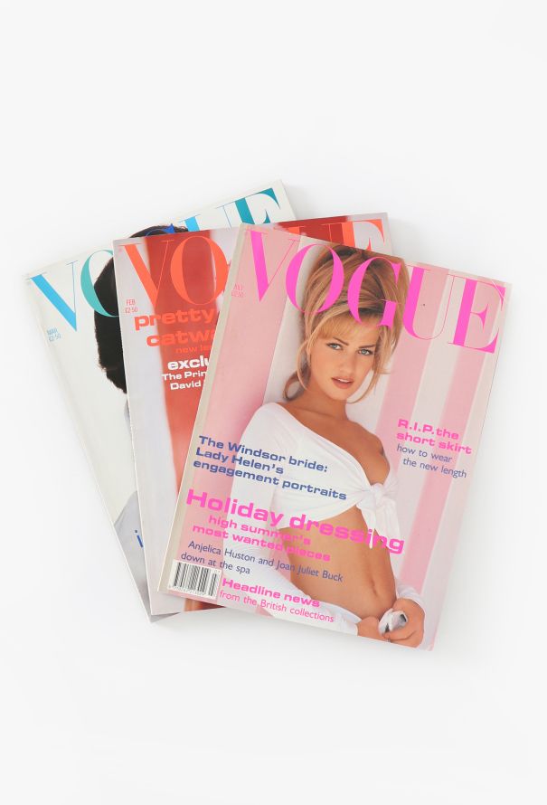 VOGUE UK 1992 Christy, Claudia and Karen Cover Trio - 1