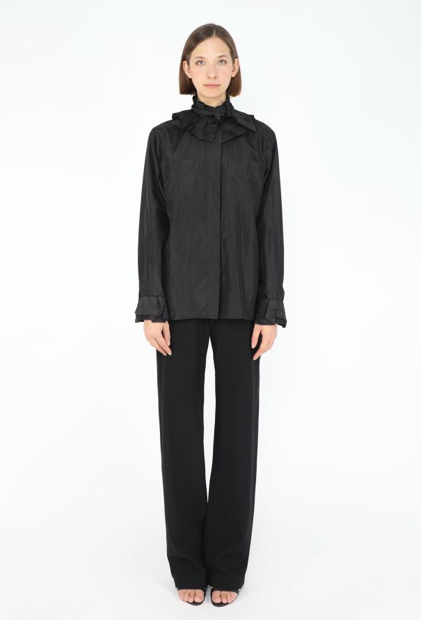 Chanel Silk Taffeta Jabot Blouse - 5