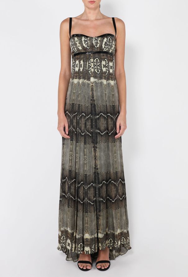 Roberto Cavalli Python Printed Silk Gown, 2005 - 4
