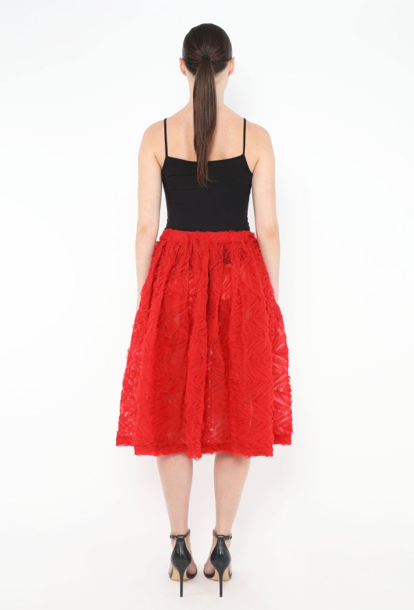 Comme des Garçons 2020 Flared Embroidered Tulle Skirt - 4