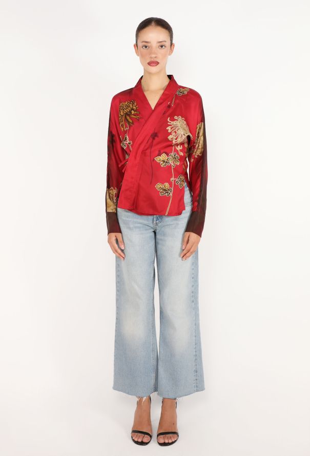 Gucci Graphic Print Silk Top, S/S 2001 - 2