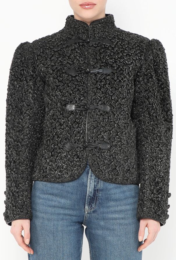 Saint Laurent Late '70s Bouclé Astrakhan Toggle Jacket - 1