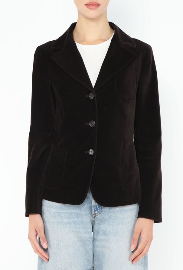 Miu Miu '90s Velvet Shrunken Blazer - 1