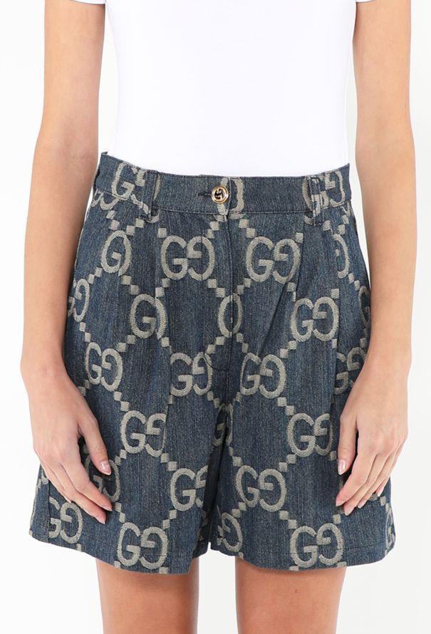 Gucci Resort 2022 Monogram Denim Shorts - 2