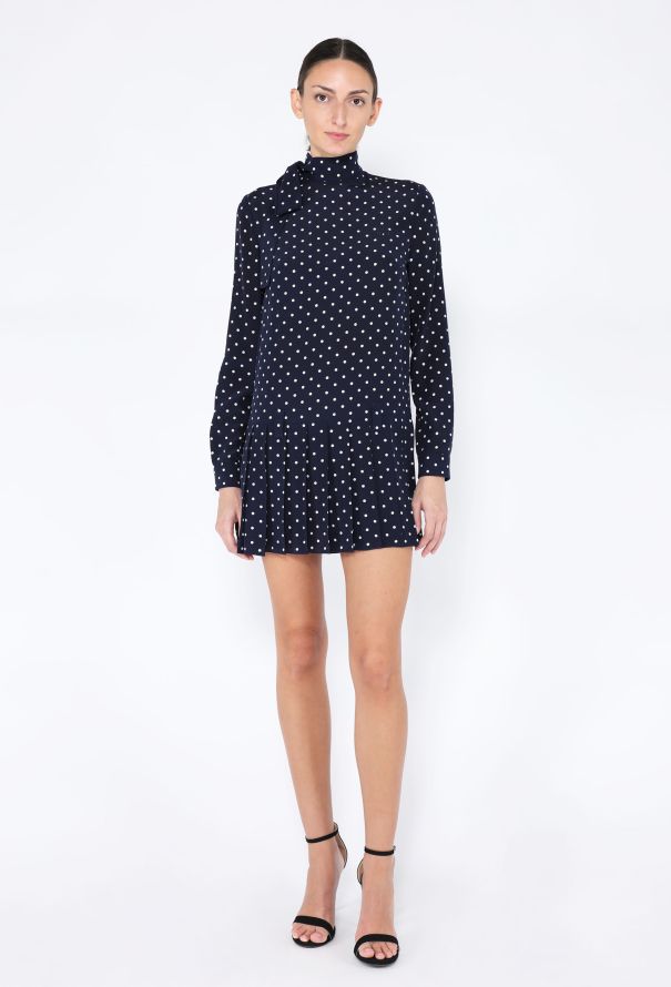 Miu Miu 2025 Crêpe De Chine Lavallière Dress - 3