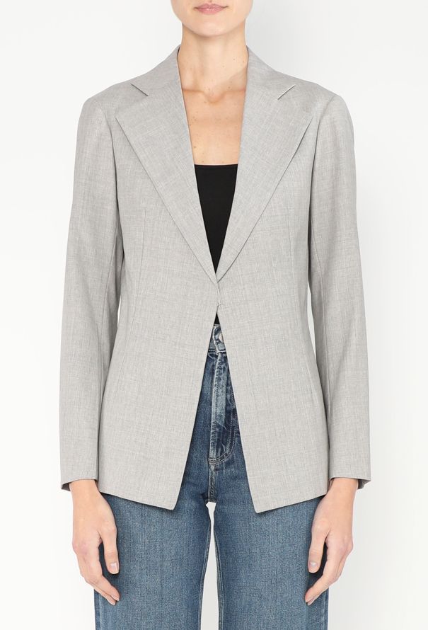 Céline S/S 2017 Notched Blazer Light Grey - 1