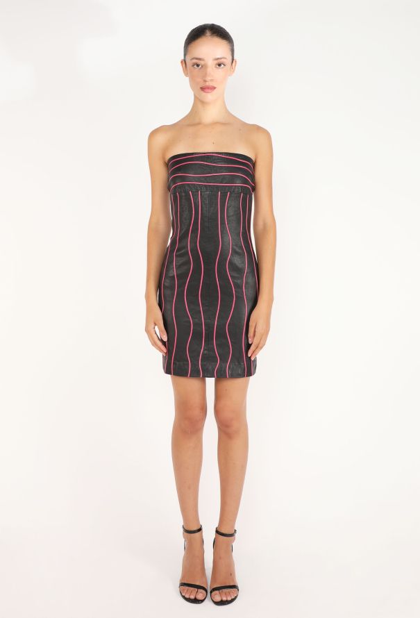 Mario Valentino Leather Strapless Dress, 1990s - 2