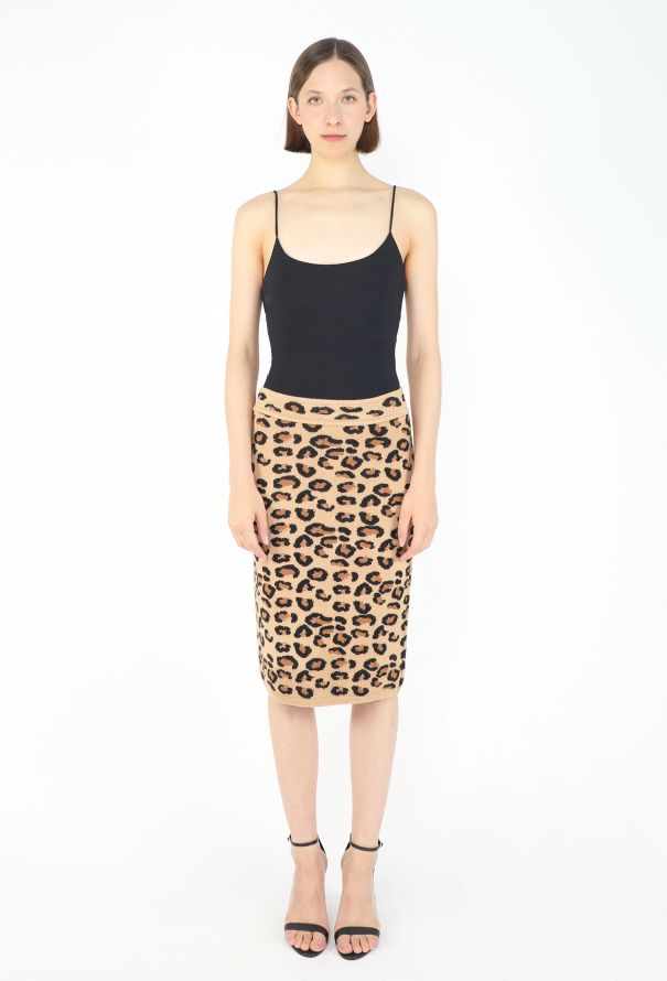 Alaïa Iconic F/W 1991 Leopard Knit Skirt - 1