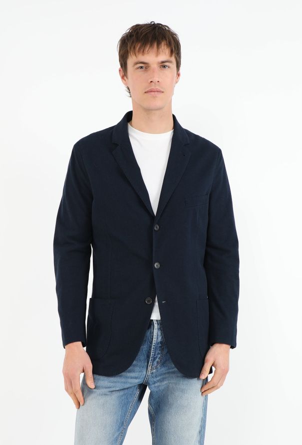 Loro Piana Navy Grain de Poudre Blazer - 2