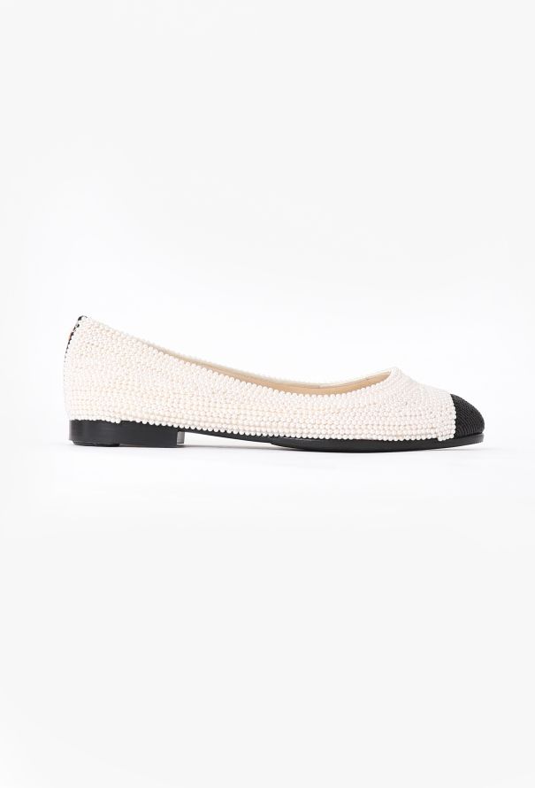 Chanel Pearl Cap-Toe Ballerinas - 1