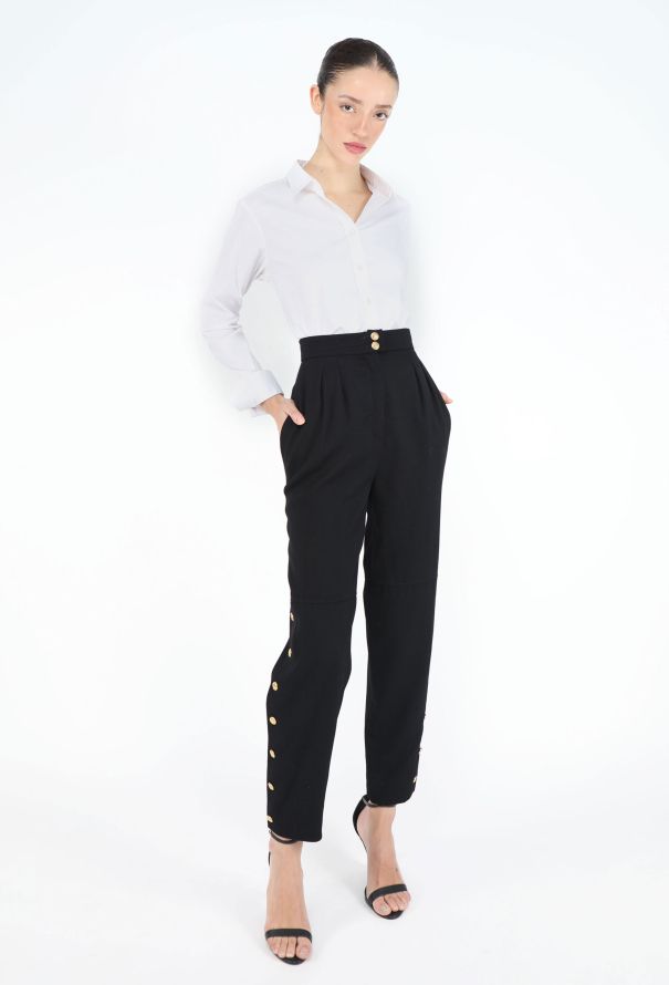 Chanel Vintage 'CC' Pleated Trousers - 4