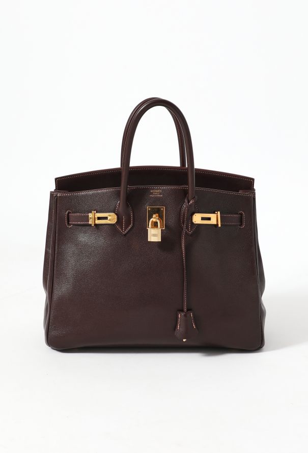 Chocolate Gulliver Birkin 35, Authentic & Vintage