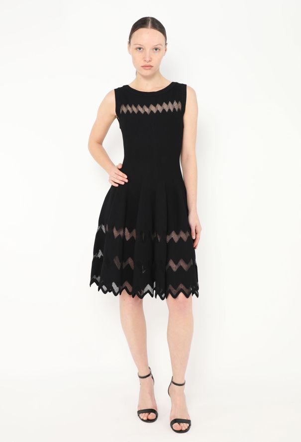 Alaïa Chevron Lace Skater Dress - 3 Alaïa Chevron Lace Skater Dress - 3