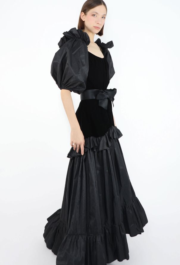 Saint Laurent Collector F/W 1982 Taffeta Velvet Gown - 1