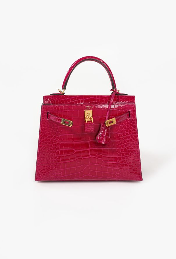 Hermès Exceptional Rose Pourprè Alligator Kelly Sellier 25 - 2