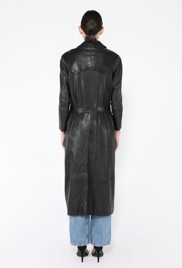 Hermès Vintage Leather Trench Coat - 6