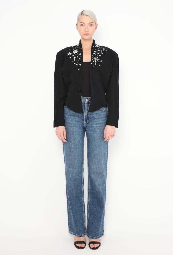 Thierry Mugler 1985 Strass Appliqué Peplum Jacket - 4