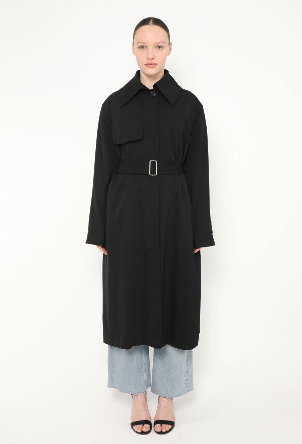 Céline Belted Twill Trench Coat - 4 Céline Belted Twill Trench Coat - 4