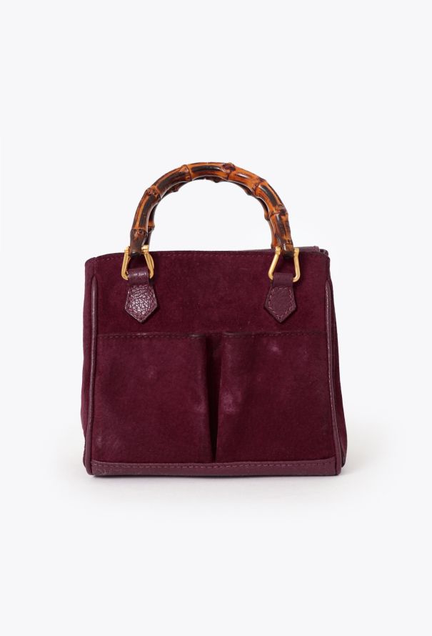 Gucci Vintage Suede Bamboo Mini Bag - 1