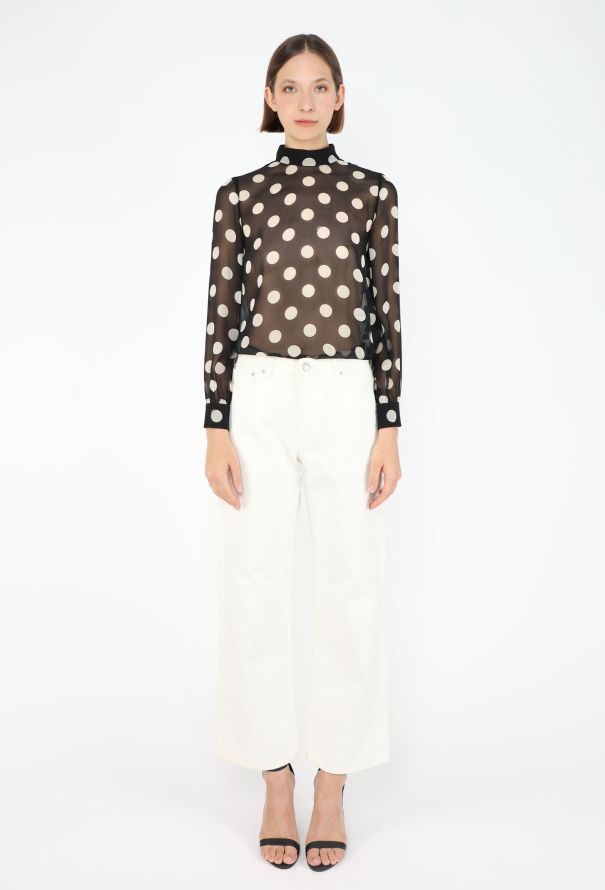 Céline Polka-Dot Georgette Blouse - 2