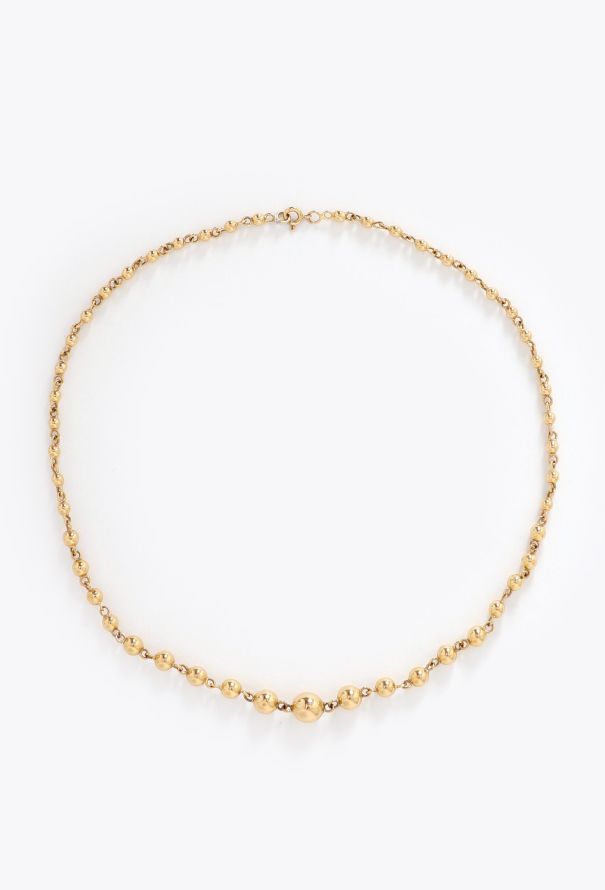 Vintage Fine Jewelry Vintage Yellow Gold Bead Necklace - 2