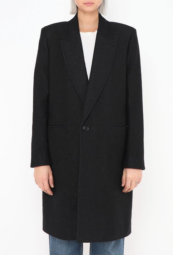 Saint Laurent Pre-Fall 2019 Iridescent Notched Coat - 4