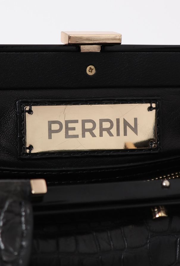 Perrin Black Crocodile Bag - 12