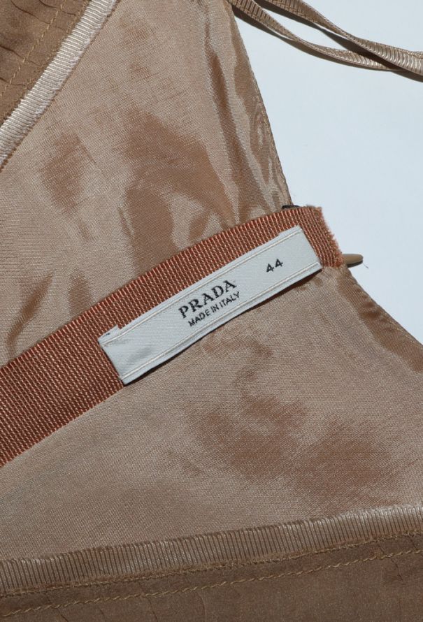 Prada Belted Ruched Silk Dress - 6