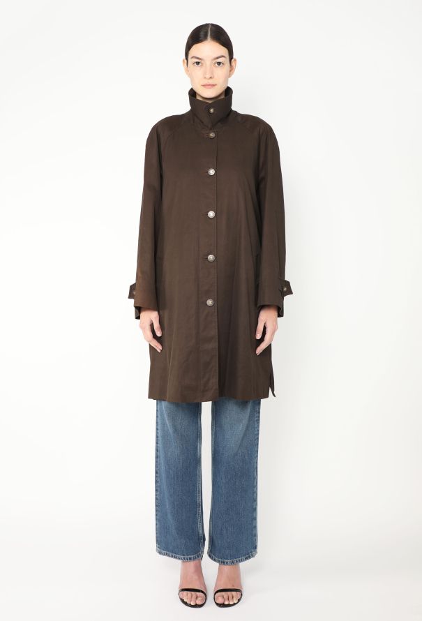 Chanel '80s Gabardine Cashmere-Lined Raincoat - 2