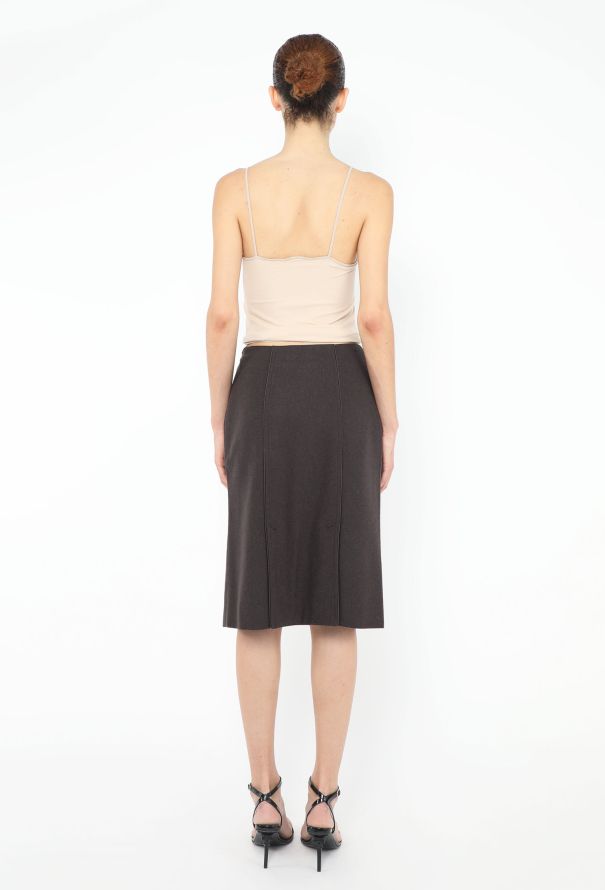 Saint Laurent 2005 Satin Trim Military Skirt - 4