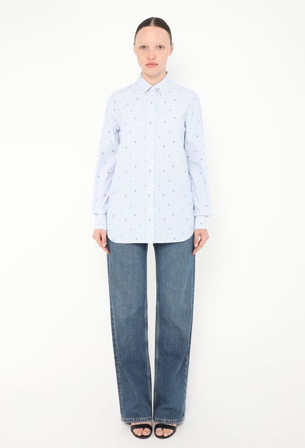 Céline Embroidered Pinstripe Shirt - 3 Céline Embroidered Pinstripe Shirt - 3
