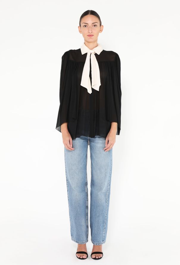 Saint Laurent F/W 2010 Silk Lavallière Blouse - 4