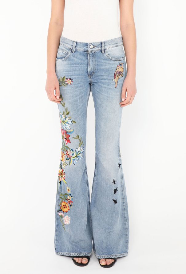 Gucci Pre-Fall 2016 Embroidered Flared Jeans - 3 Gucci Pre-Fall 2016 Embroidered Flared Jeans - 3
