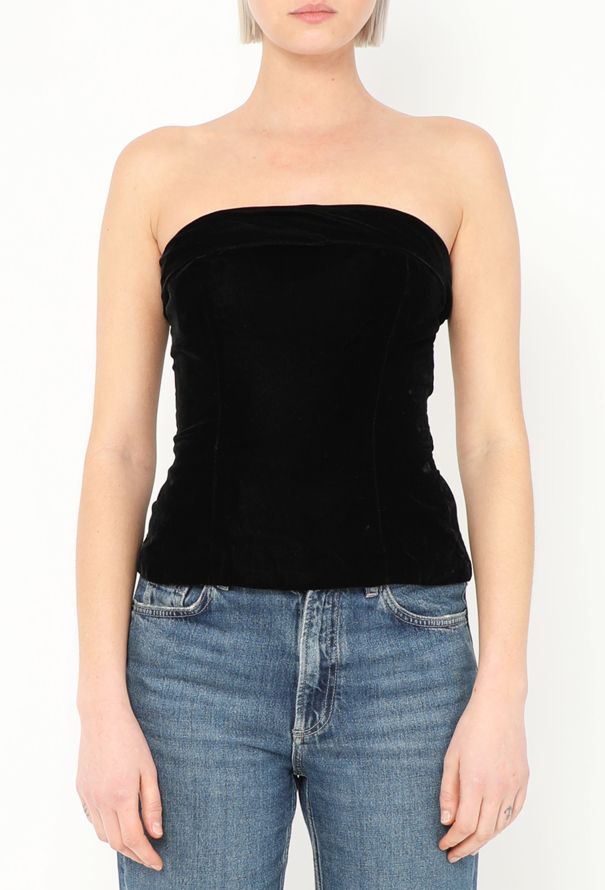 Saint Laurent 1991 Velvet Bustier Top - 1