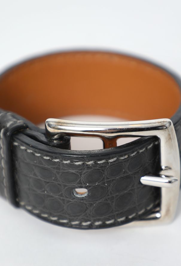 Hermès Alligator Etrivière Leather Bracelet, 2007 - 7