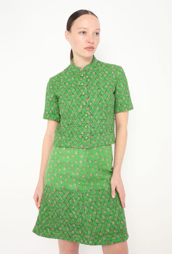 Saint Laurent RARE 1967 Quilted Floral Ensemble - 1