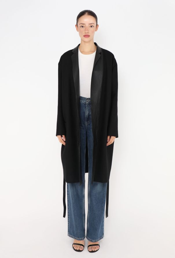 Céline Pre-Fall 2012 Leather Trim Coat - 5
