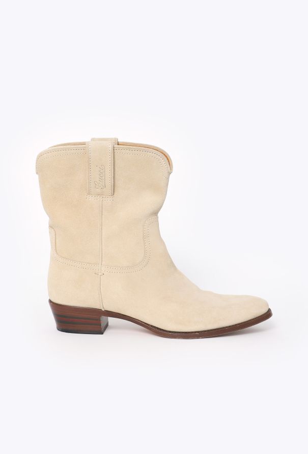 Gucci Suede Cowboy Boots - 1
