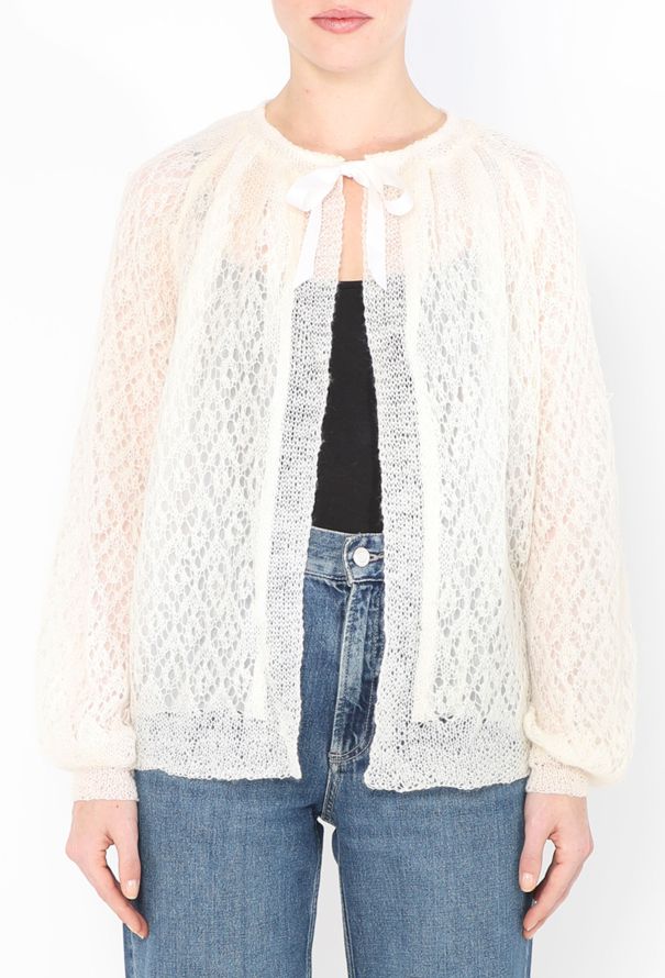 Dior Vintage Crochet Chiffon Cardigan - 1