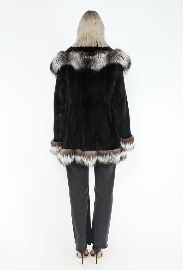 Ombré Mink Fur Shawl Coat - 5