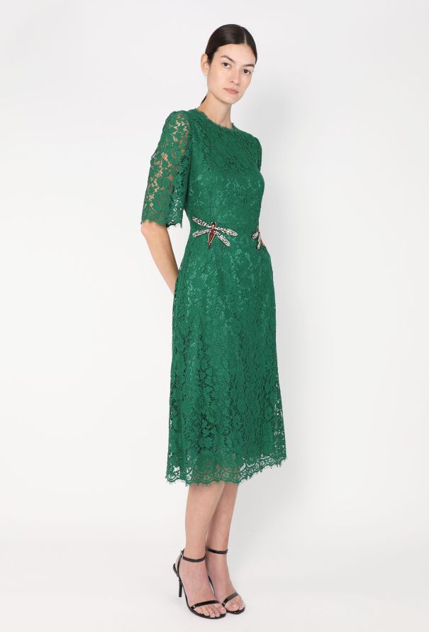 Dolce & Gabbana Dragonfly Embellished Lace Dress - 3 Dolce & Gabbana Dragonfly Embellished Lace Dress - 3