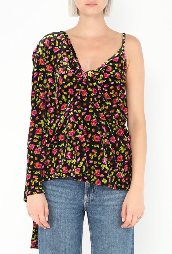 Balenciaga Pre-Fall 2019 Asymmetric Velvet Top - 1
