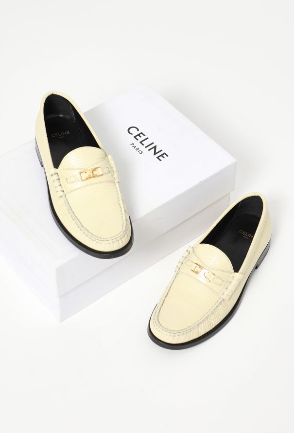 Céline Lizard Embossed Triomphe Loafers - 5 Céline Lizard Embossed Triomphe Loafers - 5