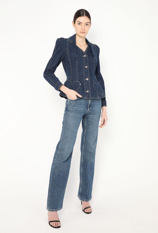 Dior 2005 Embroidered Denim Bar Jacket - 4