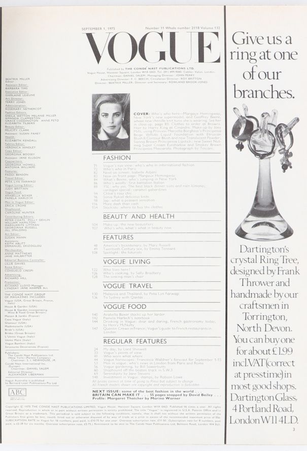 VOGUE UK 1975 August & September Issue Trio - 8