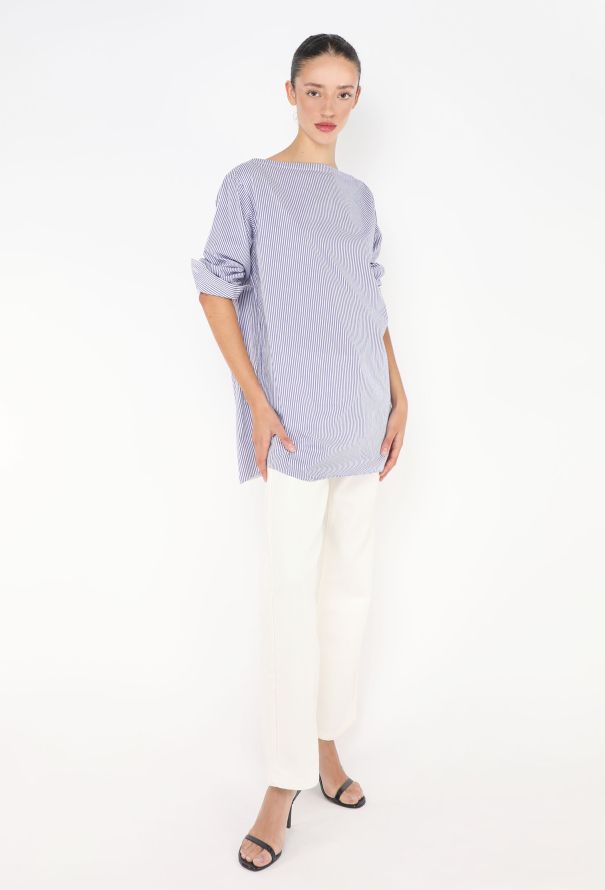 Céline Pinstripe Boatneck Tunic - 3