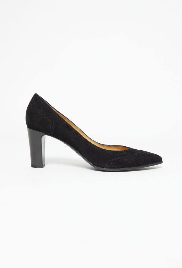Hermès Suede Ghillies Pumps - 1