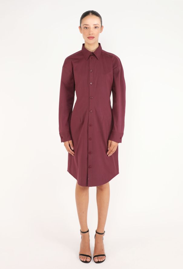 Bottega Veneta Poplin Hourglass Shirt Dress - 1
