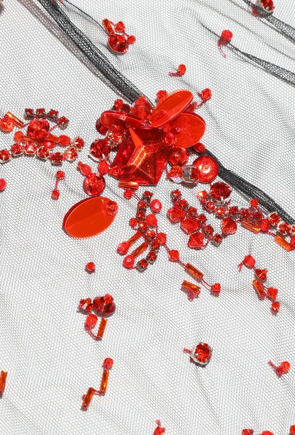 Prada F/W 2022 Embellished Net Charmeuse Skirt - 8